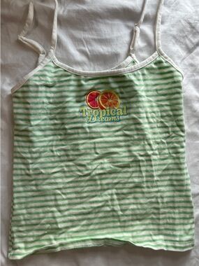 Cotton On Striped Tank - White & Light Green